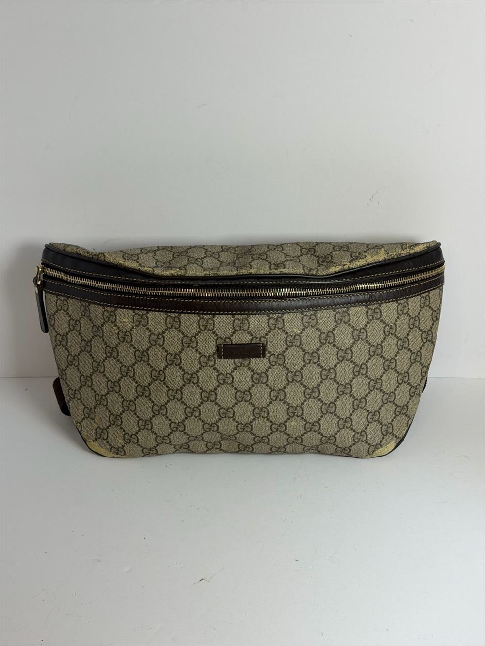 Gucci GG Supreme Beige Monogram Coated Canvas Belt Bum Bag